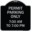 Signmission Permit Parking 7-00 Am to 7-00 Pm Heavy-Gauge Aluminum Architectural Sign, 18" x 18", BS-1818-23323 A-DES-BS-1818-23323